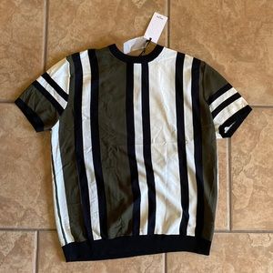 Mens Grace Karin stripes olive shirt